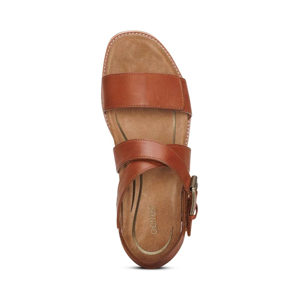 Kristin Arch Support Block Heel - Cognac