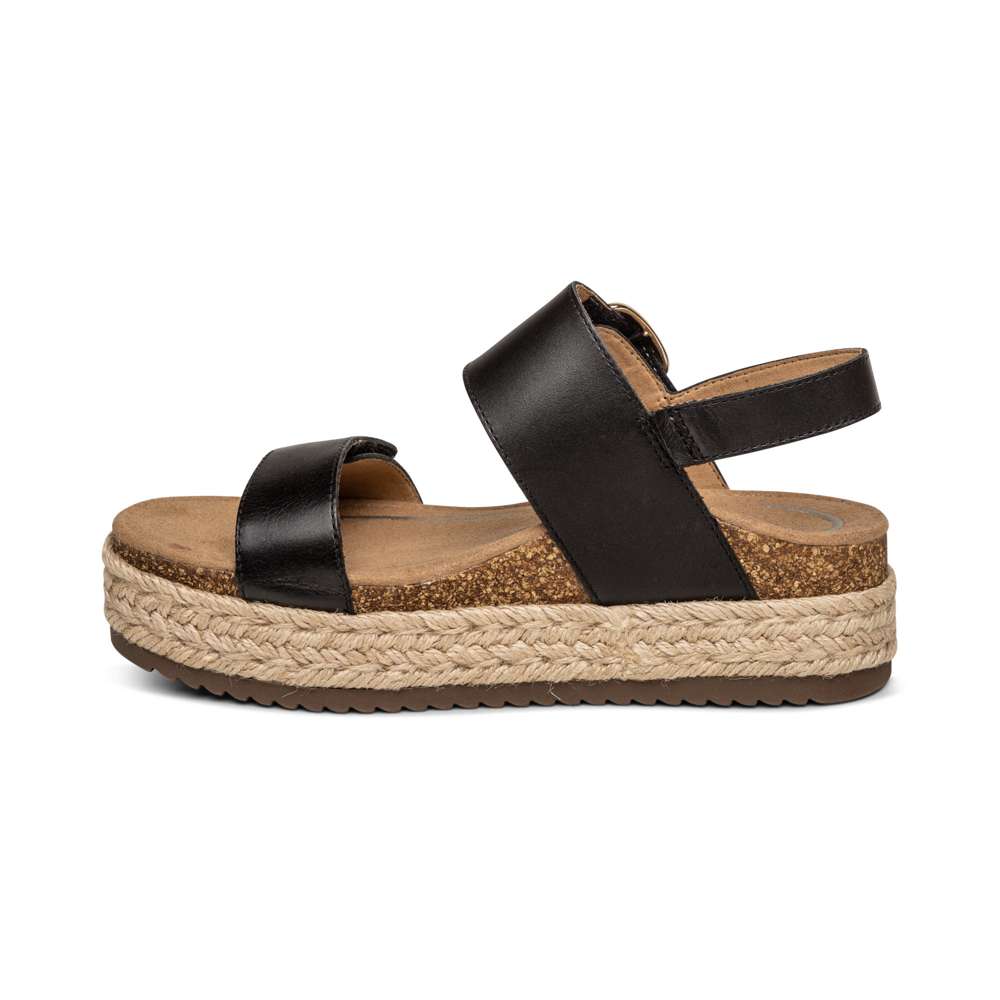 Vania Arch Support Platform Sandal - Black