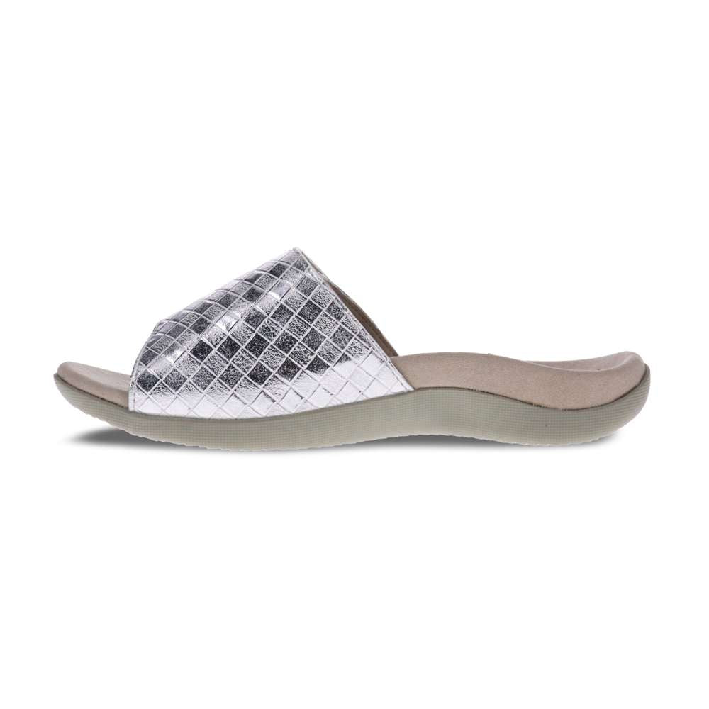 Samos Weave Slide - White/Silver