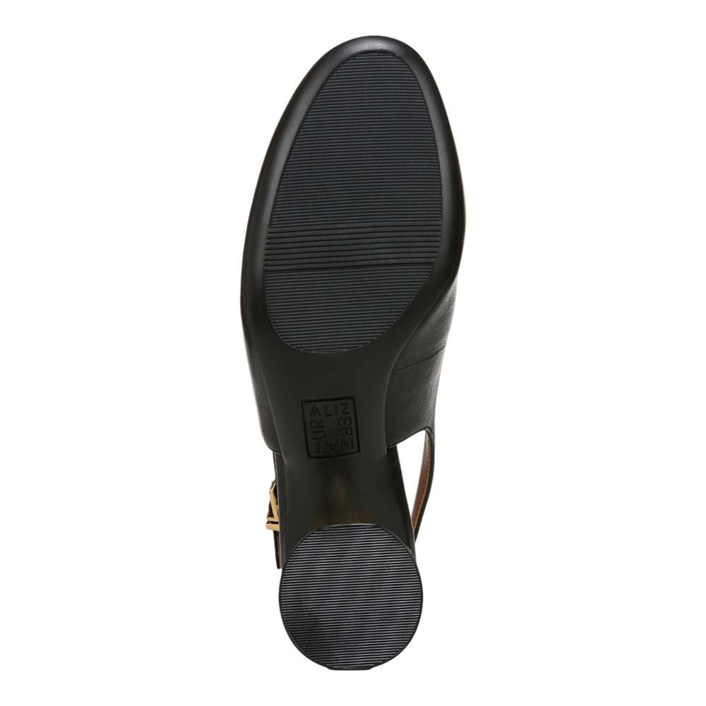 Lane Slingback Pump - Black Leather