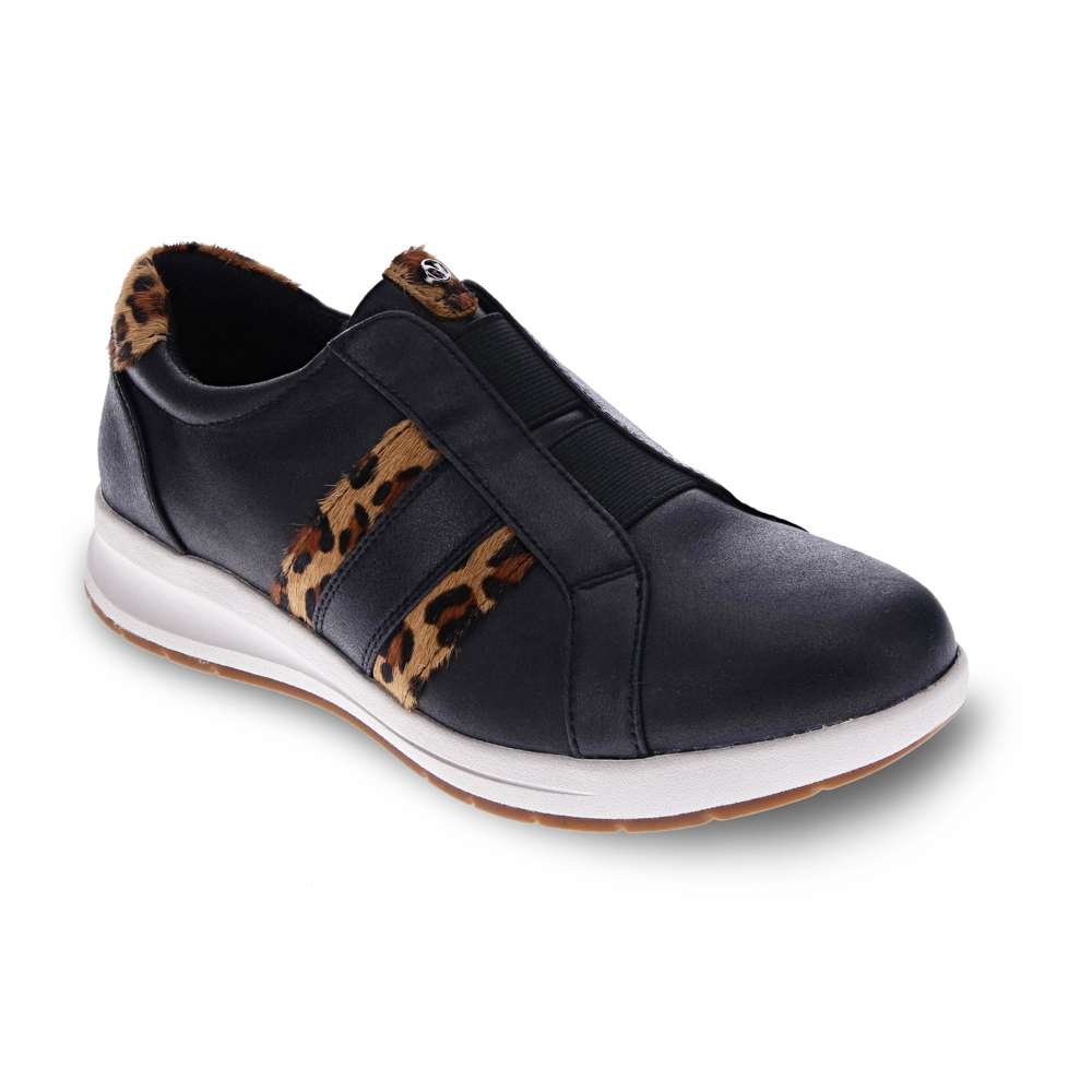 Bruges Slip-On Casual Sneaker - Onyx/Leopard