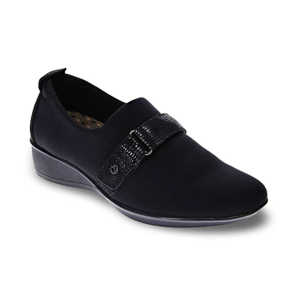 Genoa Stretch Loafer - Black/Black Lizard
