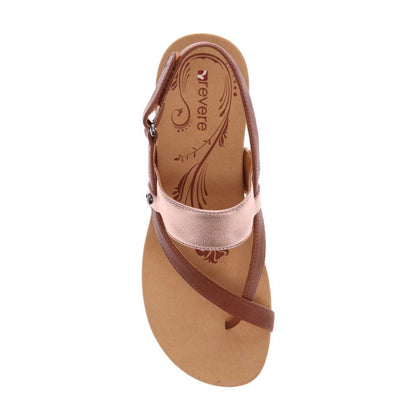Honolulu Back Strap Wedge - Cognac/Rose