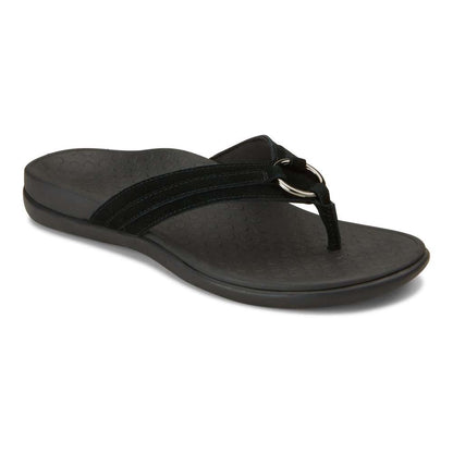 Tide Aloe Toe Post - Black Suede