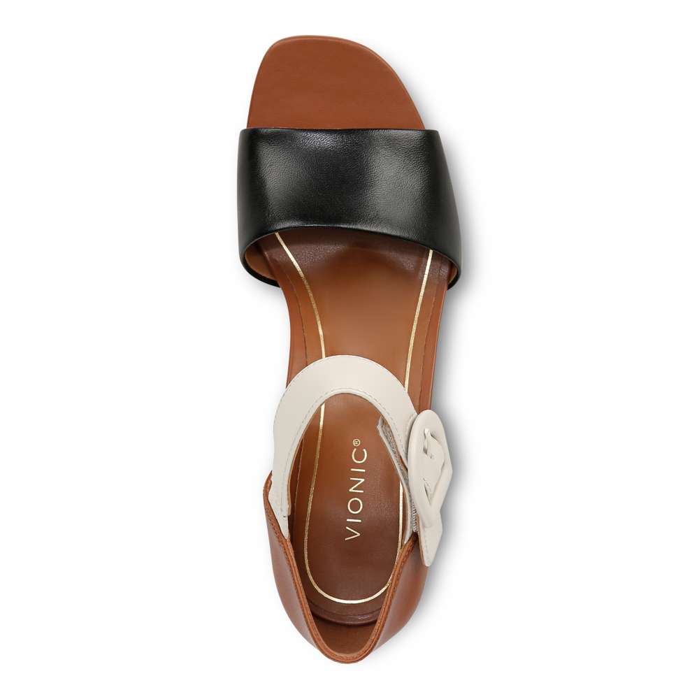 Chardonnay Heeled Sandal - Tan/Black/Cream