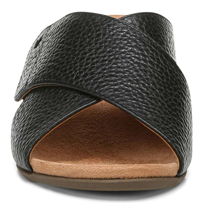 Leticia Wedge Sandal - Black Leather
