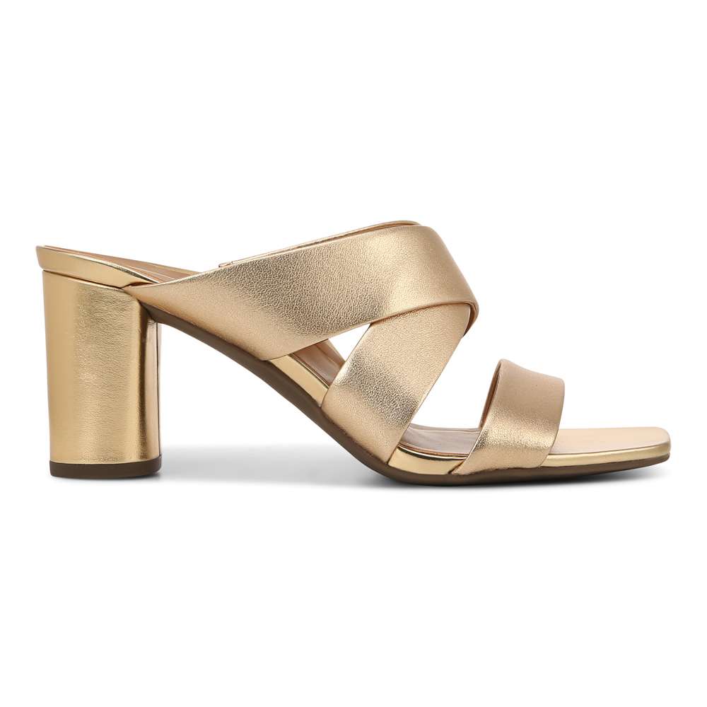 Merlot Heeled Sandal - Gold