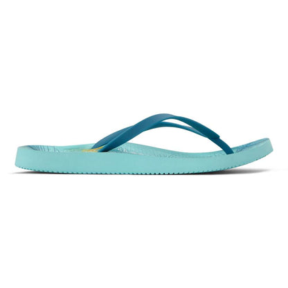 Noosa Print Toe Post Sandal - Peacock Blue