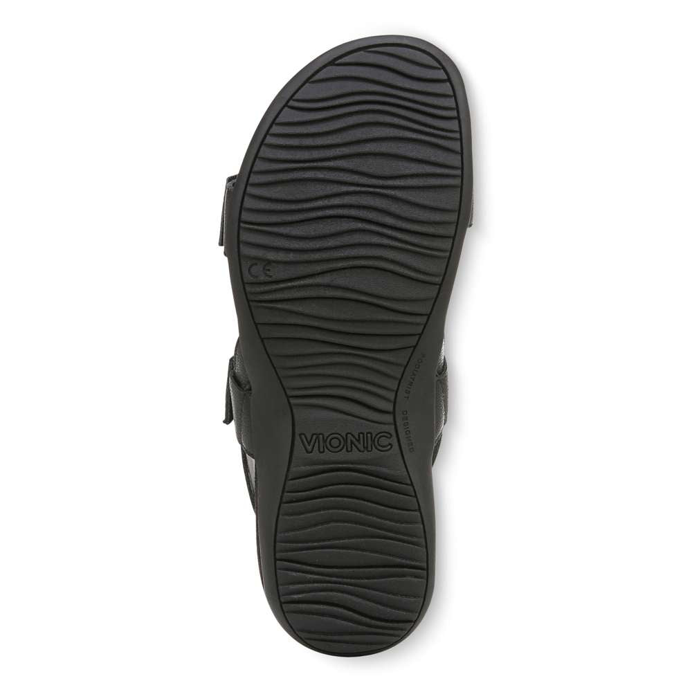 Reese Back Strap Sandal - Black Tumbled Leather