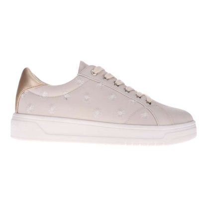 Paisley Floral Lace-Up Casual Sneaker - Beige/Patch